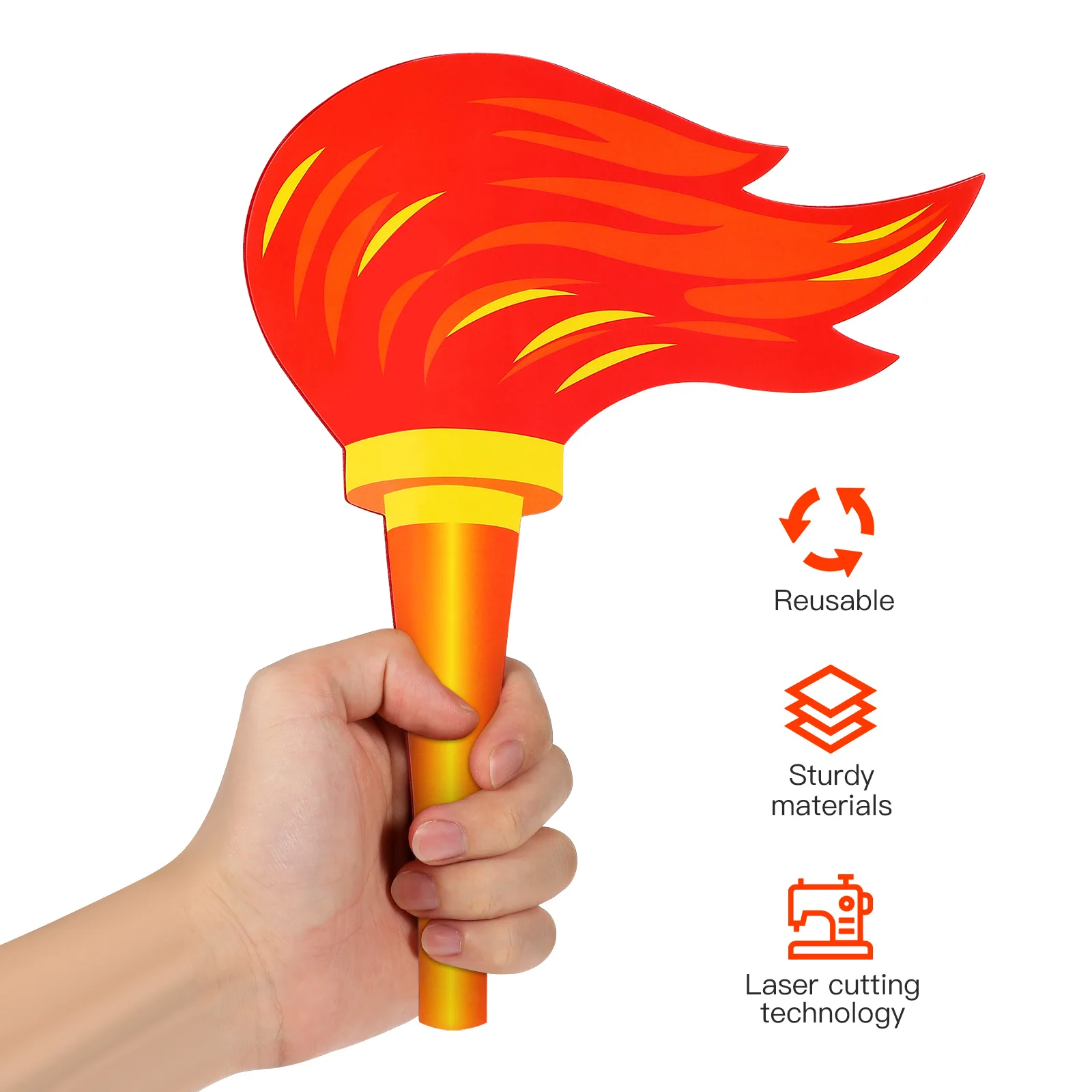 

2Pcs Sports Torch Prop Realistic Paperboard Fake Handheld Torches for Birthday Performance Stage Show Decorations