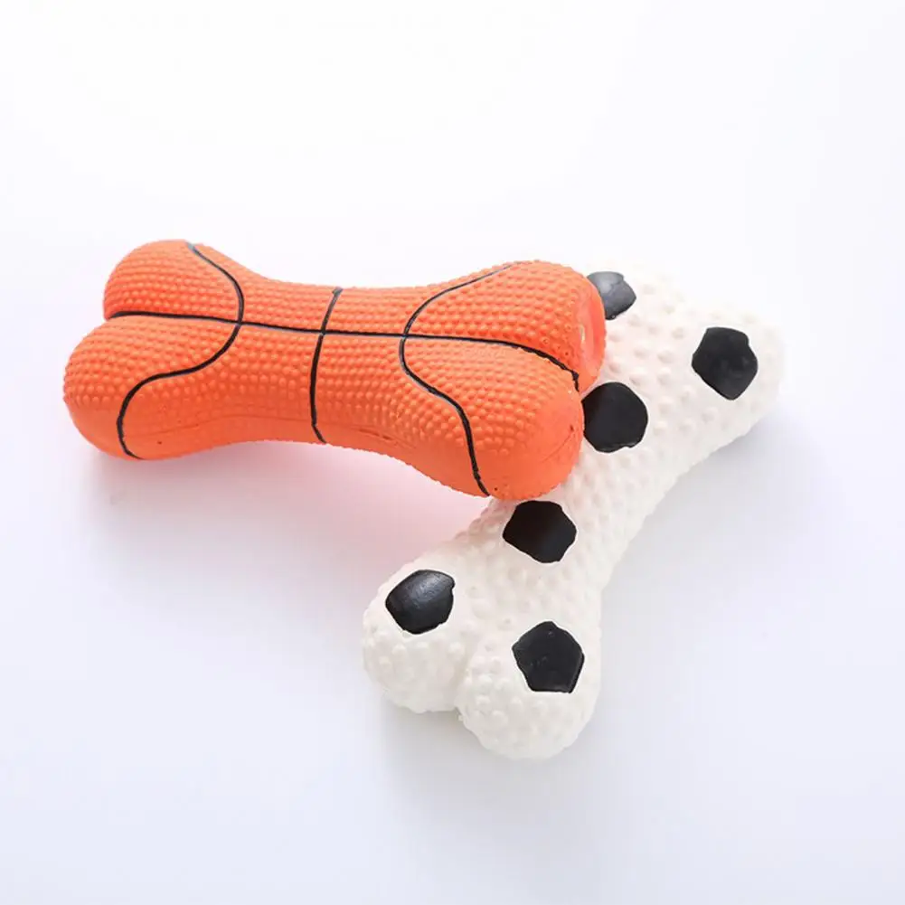 Pet Toy for Dogs Squeaky Teeth Anxiety Reduction Bone Shape Latex Cats Small Chew Play