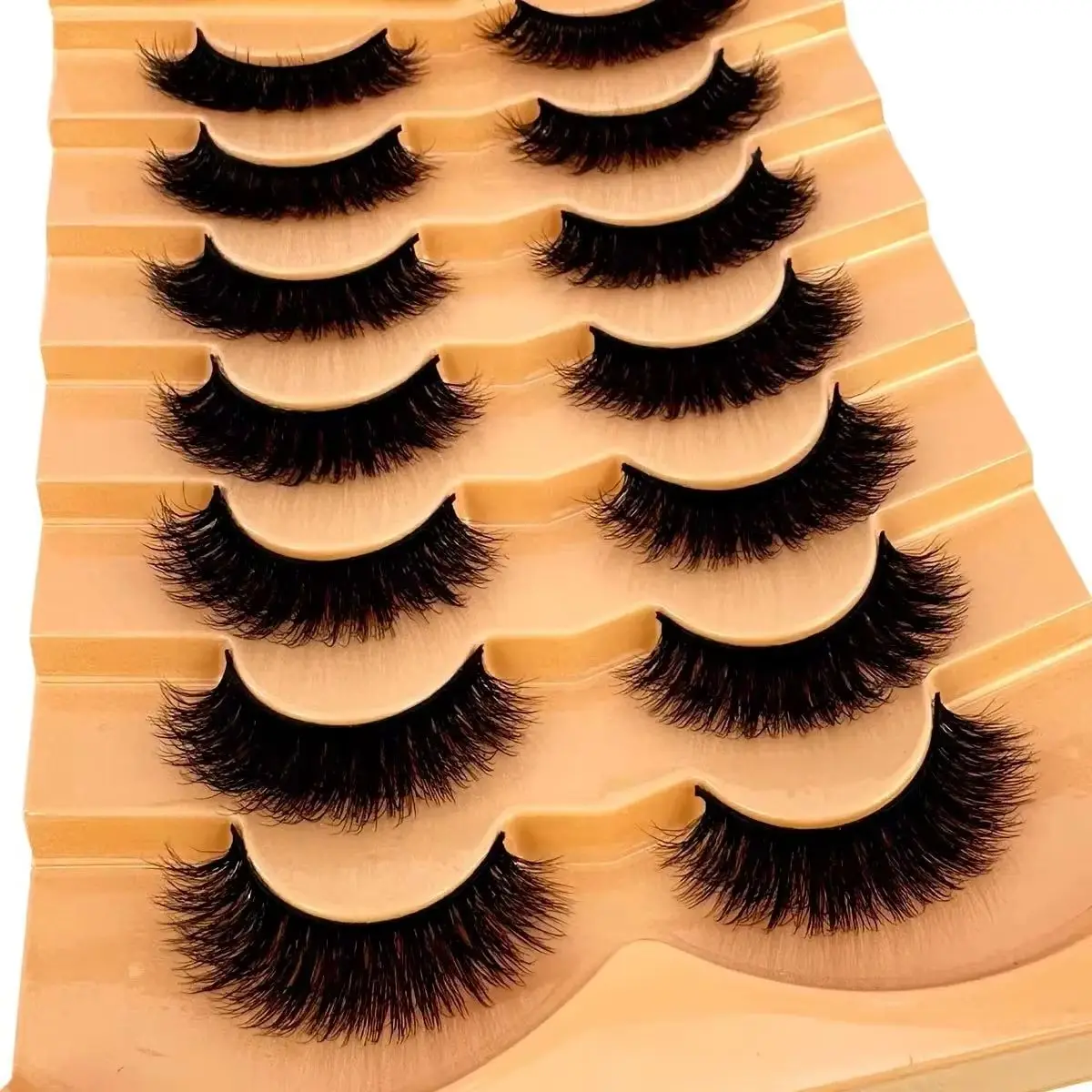 رموش المنك C/D حليقة الروسية قطاع جلدة ثلاثية الأبعاد الرموش الصناعية Wispy فو رموش بالمنك رقيق وهمية قطاع جلدة تبدو مثل التمديد