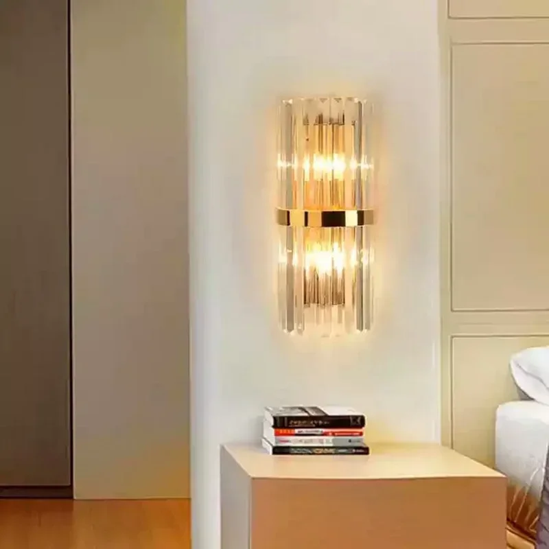 Modern Crystal Wall Lamp Luxury Led Wall Light Indoor Gold Wall Sconce Living Room Bedroom Bedside Lamp Home Decor Luminarias