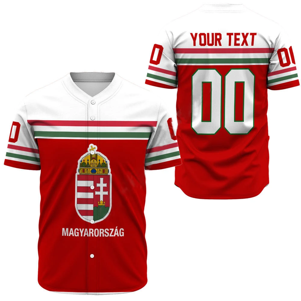 

Fashion men's baseball jersey Custom name Hungary hockey 3D printed jersey Harajuku street casual sports shirt tops