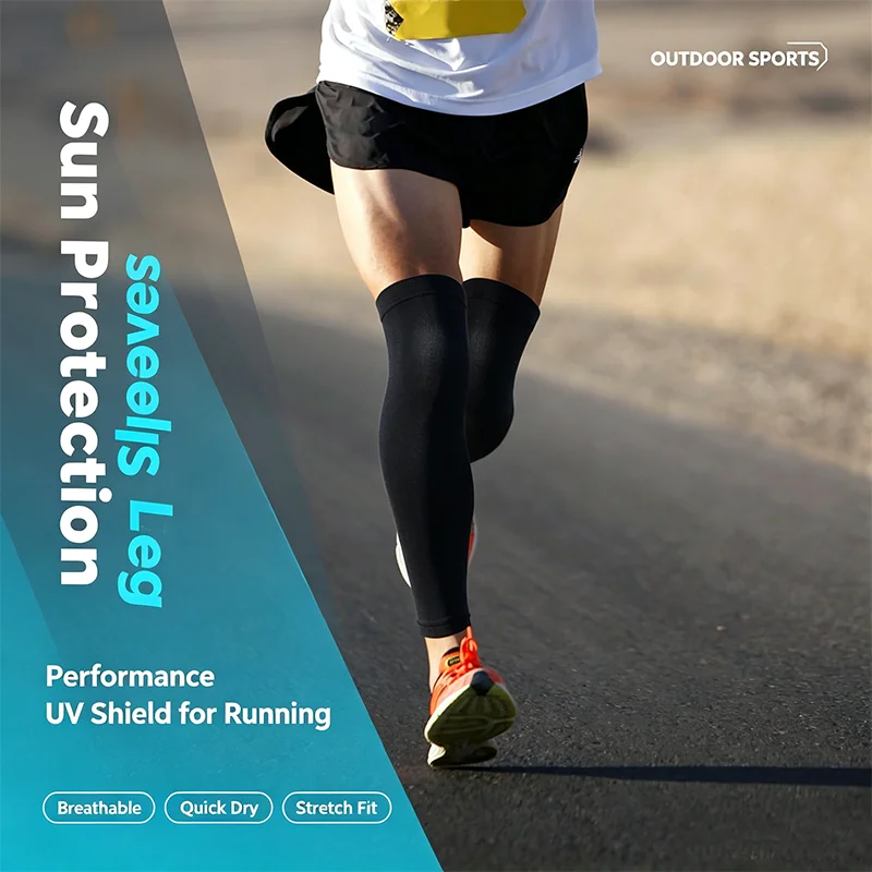 Mangas de Proteção Solar para Pernas Esportivas: Confortáveis, Refrescantes, Absorventes de Suor, Secagem Rápida e Respiráveis para Ciclismo e Corrida
