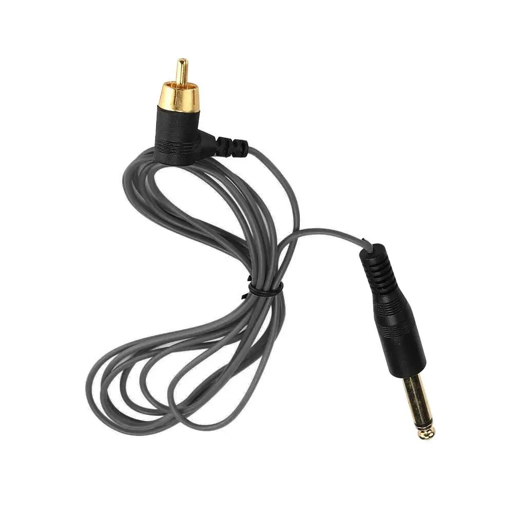 Cable de Clip de tatuaje RCA, conector de ángulo recto para fuente de alimentación de la máquina, suministros transpirables suaves