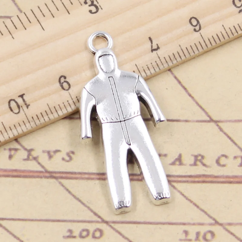 10pcs Charms Doctor Protective Suit Nut Clothing 35x18mm Tibetan Silver Color Pendants Antique Jewelry Making DIY Handmade Craft