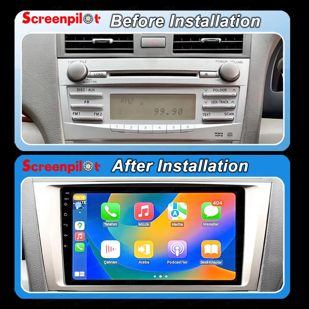 Carplay 2 Din For Toyota Camry 7 XV 40 50 2006 2007 2008 2009 2010 2011 Android 16Car Radio Multimedia Video Player Stereo WiFi