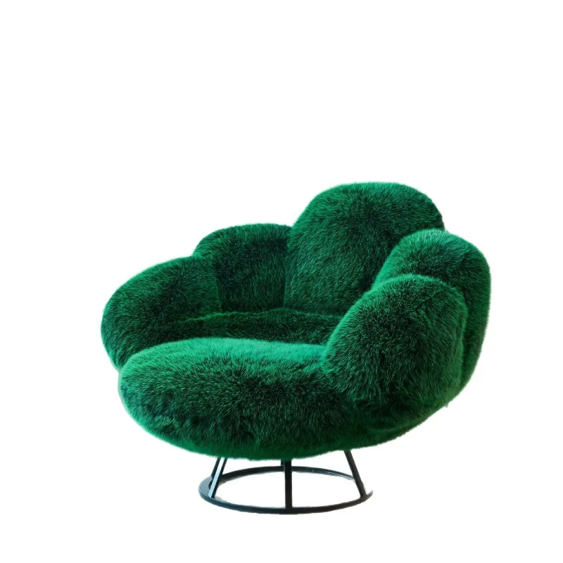 Bear paw chair integrated styling cotton single sofa Italian minimalist balcony living room lazy rotating chair