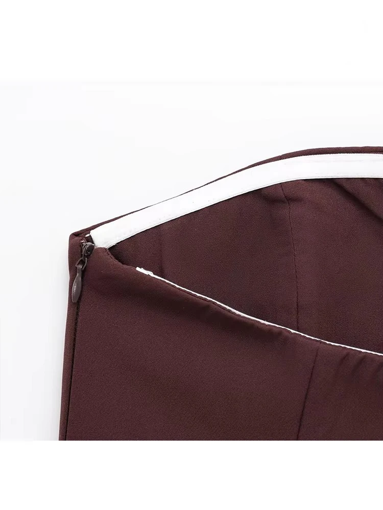 TFMLN Top da donna senza spalline Crop 2025 Top basic senza maniche da ufficio Lady Top Trend Street Fashion Classic Solid Tube Top