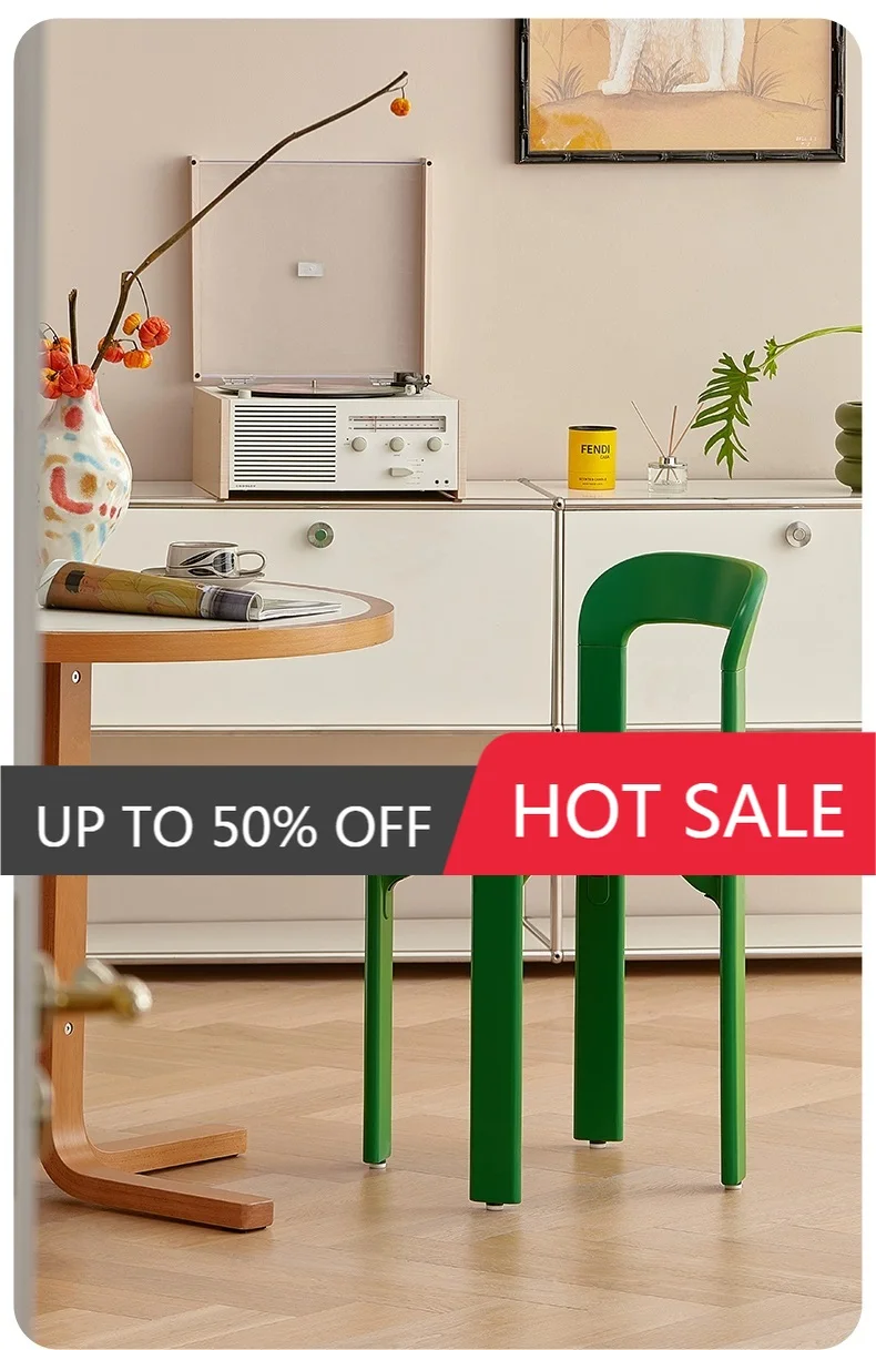 Nordic Beech Solid Wood Plywood Dining Stackable Vintage Curved Backrest Swiss Chair Heat-bent Wood Stool