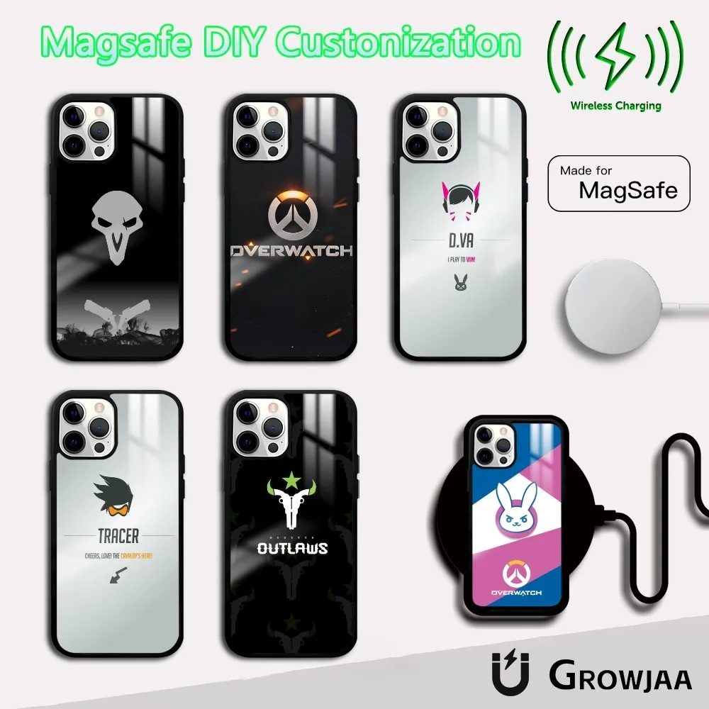 

O-Overwatchs Game Phone Case For iPhone 16 15 14 13 12 11 Pro Max Plus Mini Magsafe Mirror Wireless Magnetic Cover