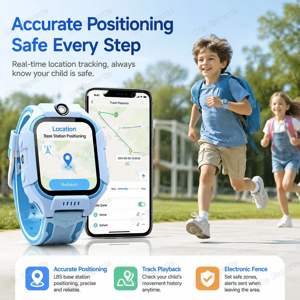 2026 New 5G Kids GPS Smart Watch SOS Call Sim Card Location Camera Ip67 Waterproof Child Watch Present Gift for Boys Girls Ht30 - view 5