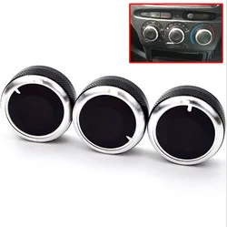 3pcs Fit For Toyota Bb Scion Xb 04-07 Switch Knob Knobs Heater Heat Climate Control Buttons Dials Frame Ring A/C Air Con Cover