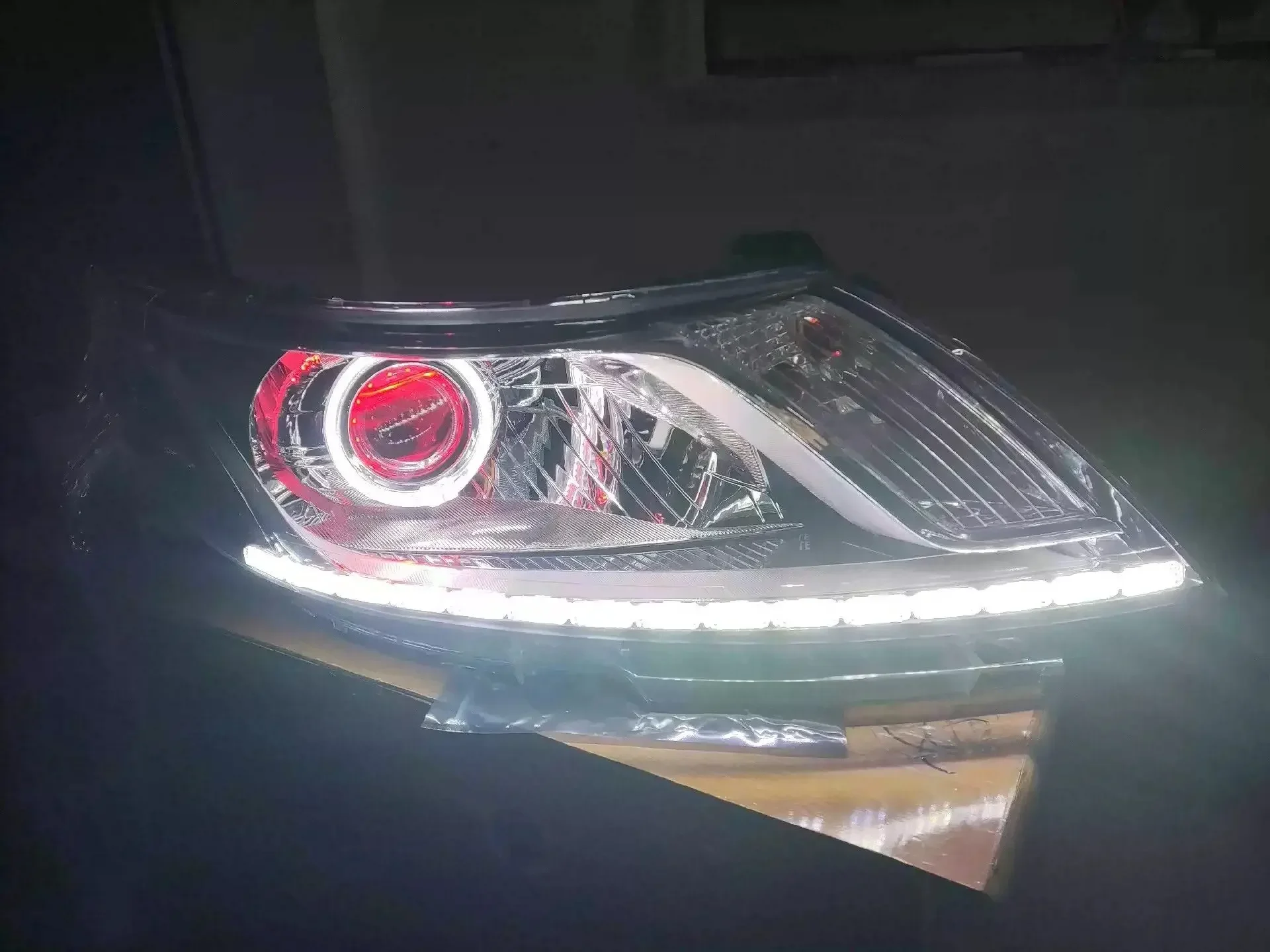 مصباح أمامي Led للسيارة لكيا k2 النهار الجري DRL مصباح الرأس منخفض عيون الملاك عالية الشعاع