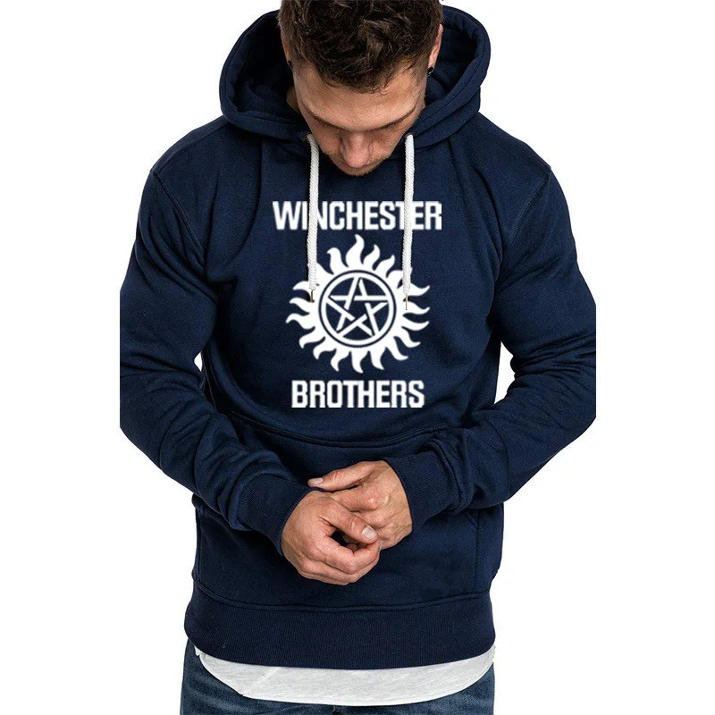 

Men's Hoodie Winchester Brothers Logo Print Unisex Hooded Fleece Sweatshirt Cotton Pullover Outwear High Quality Streetwear