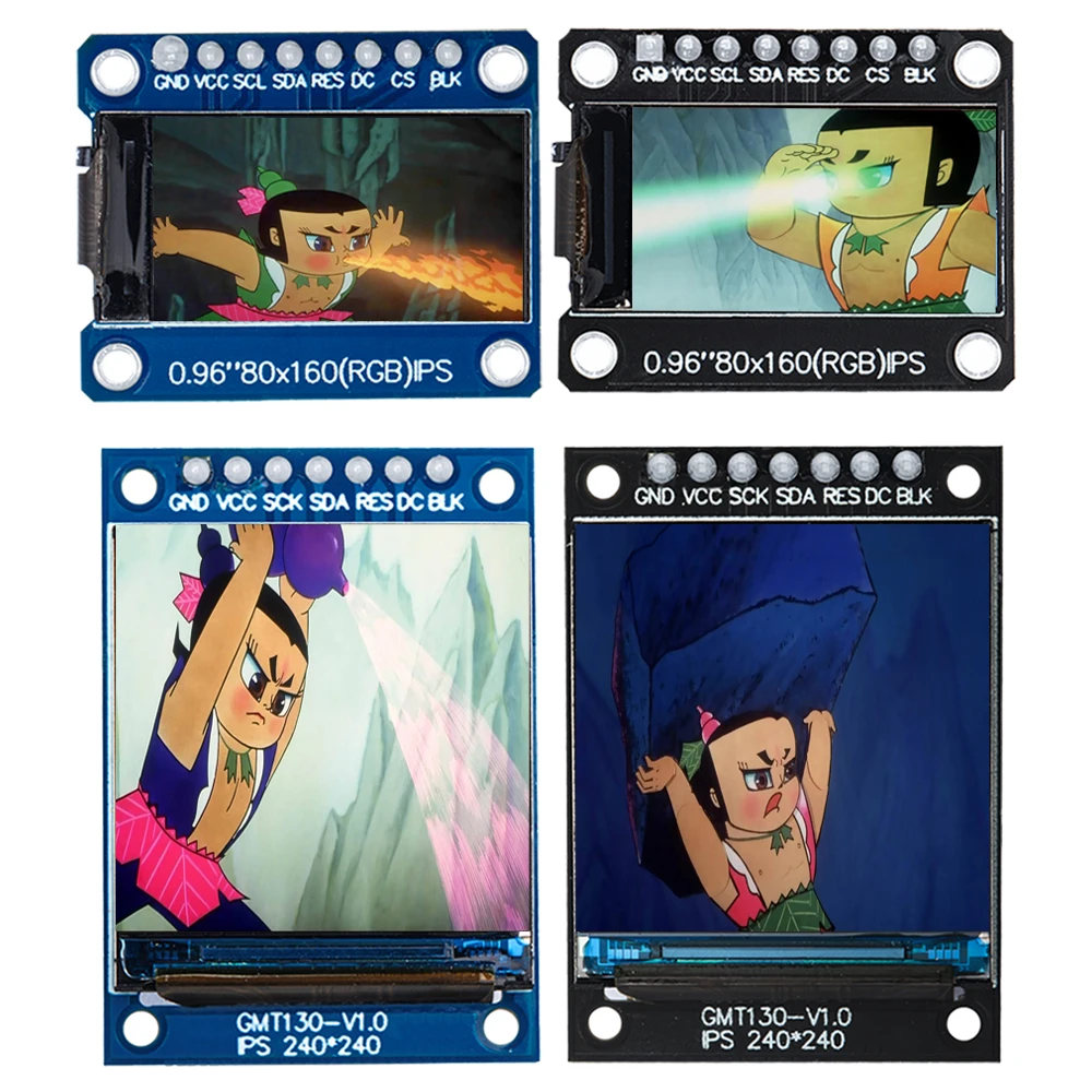 Tft Display 0.96 / 1.3 Inch Ips 7P Spi Hd 65K Kleuren Lcd Module ST7735 Drive Ic 80*160 (Niet Oled) voor Arduino