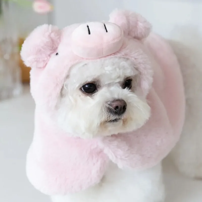 Christmas Outfit Cosplay Pet Winter Plush Cloak Animal Funny Transformation Outfit Warm Cloak Puppy Coat Blanket Puppy Clothes