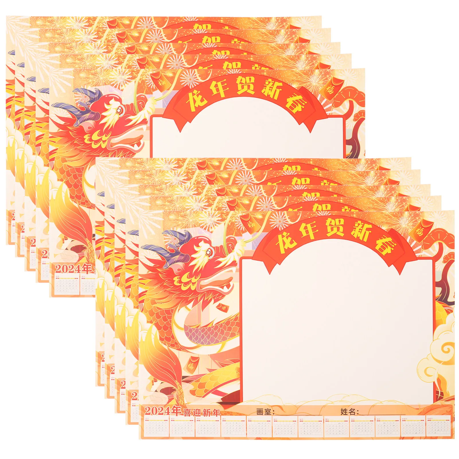 calendario-da-colorare-2024-dell'anno-del-drago-25-fogli-da-appendere-a-parete-fai-da-te-per-decorazioni-casa-ufficio-scrivania-creativo-bianco