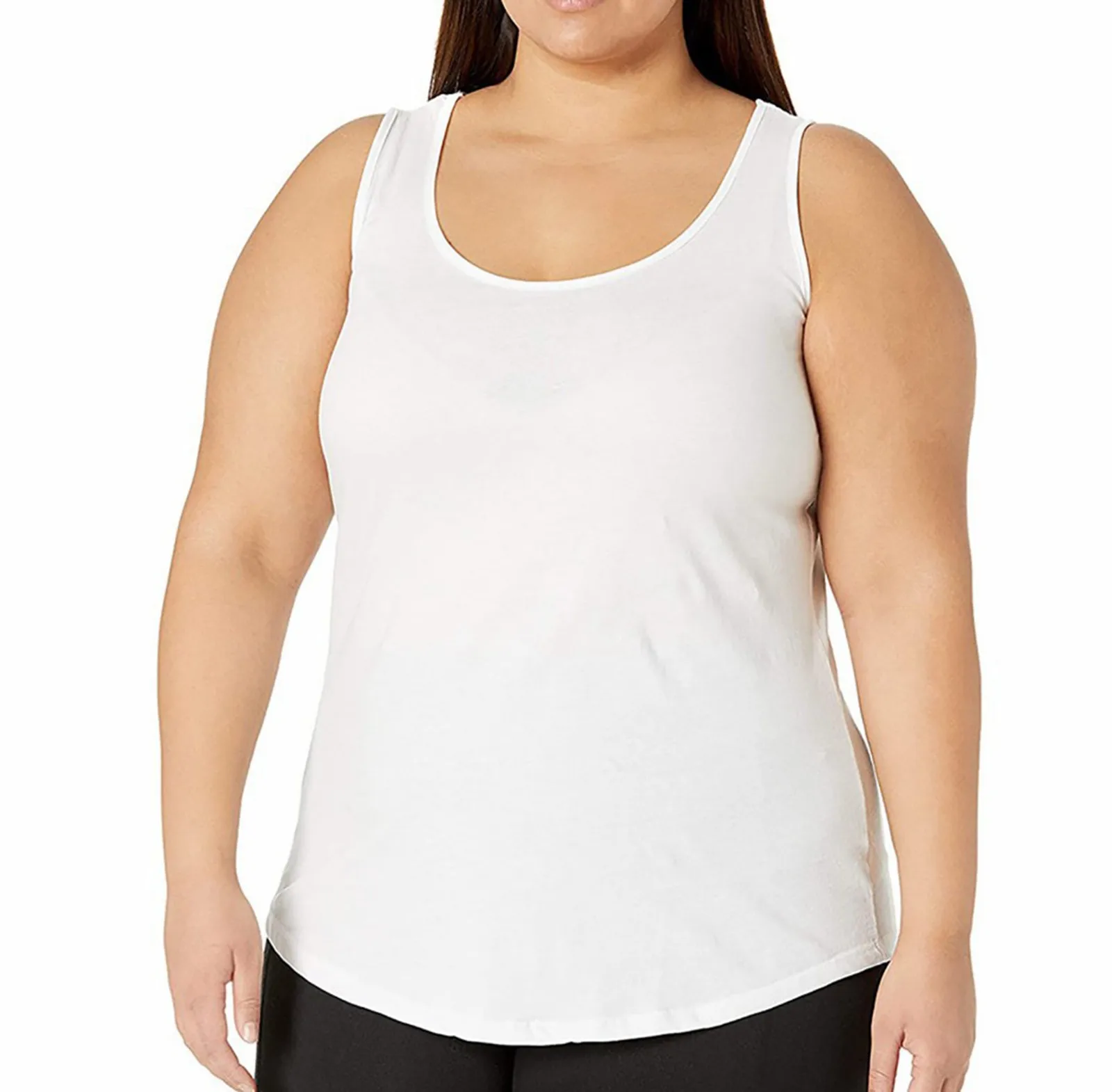 Koszula damska Plus Size Shirttail Tank Solidny top bez rękawów dla kobiet Letni top dla kobiet Casual Sleeveless