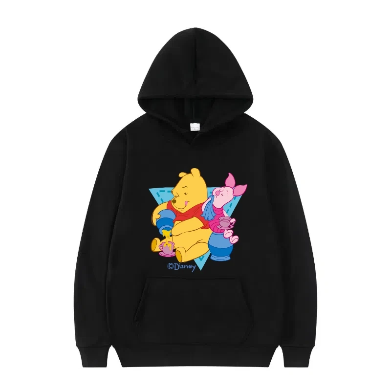 ديزني الكرتون نمط جديد الرباط هوديي ويني ذا بوه فريندز البلوز المألوف للرجال والنساء ملابس بسيطة #1