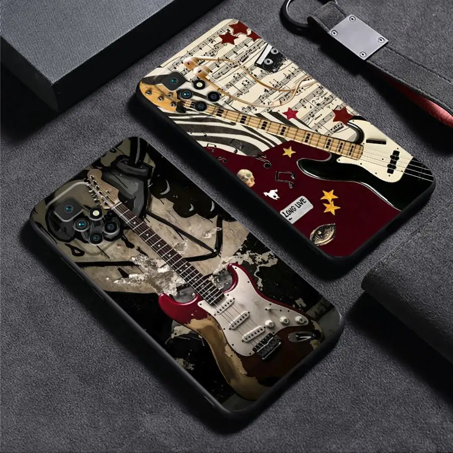 

Case for Xiaomi Redmi A4 13C A5 12C 10 14C K40 K80 Pro 9 A3 A1 A2 Plus Black Soft Phone Cover Innovative Art Music