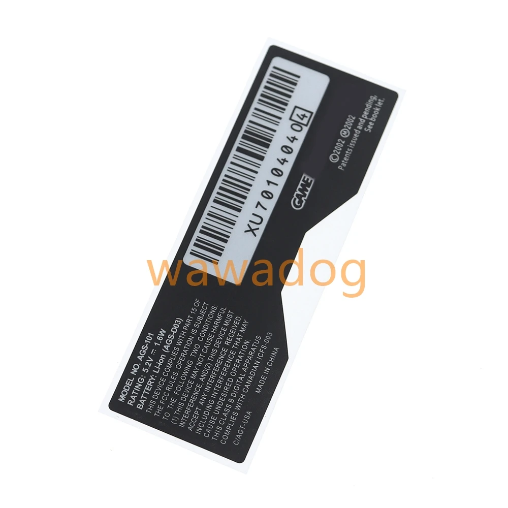 300pcs For Nintendo GameBoy GBA SP Console Back Tag Label Sticker US JP AGS-101 AGS-001