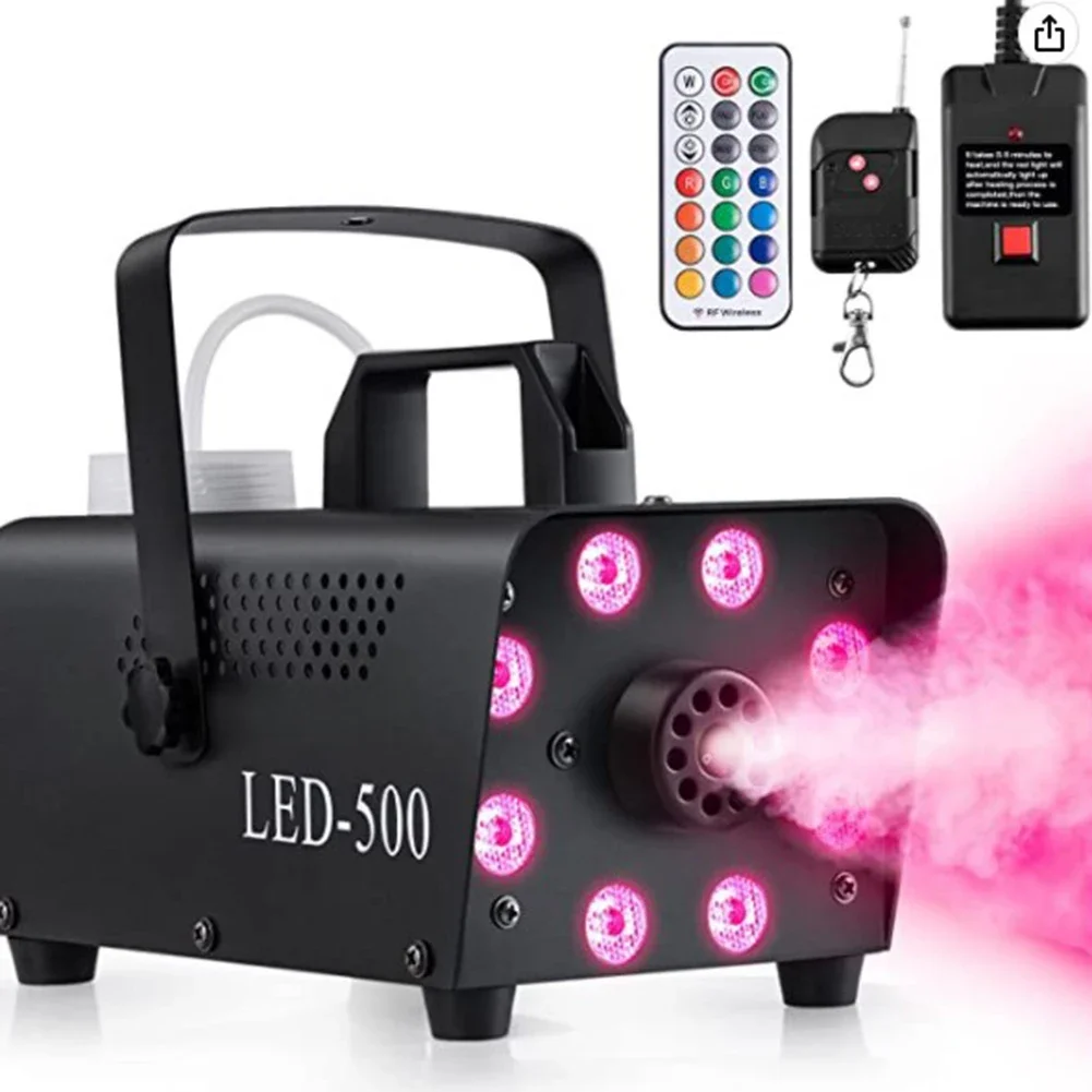 LED Smoke Machine With Remote Control For Stage Lighting RGB Mixed Color Fog Machine For Indoor Outdoor Events