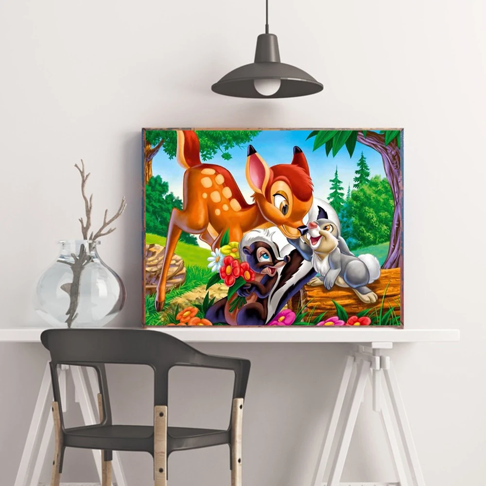 Disney Diamond Painting Cartoon Castle Stitch Bambi DIY 5D Diamond Embroidery Full Set Rhinestone Cross Stitch Home Decor