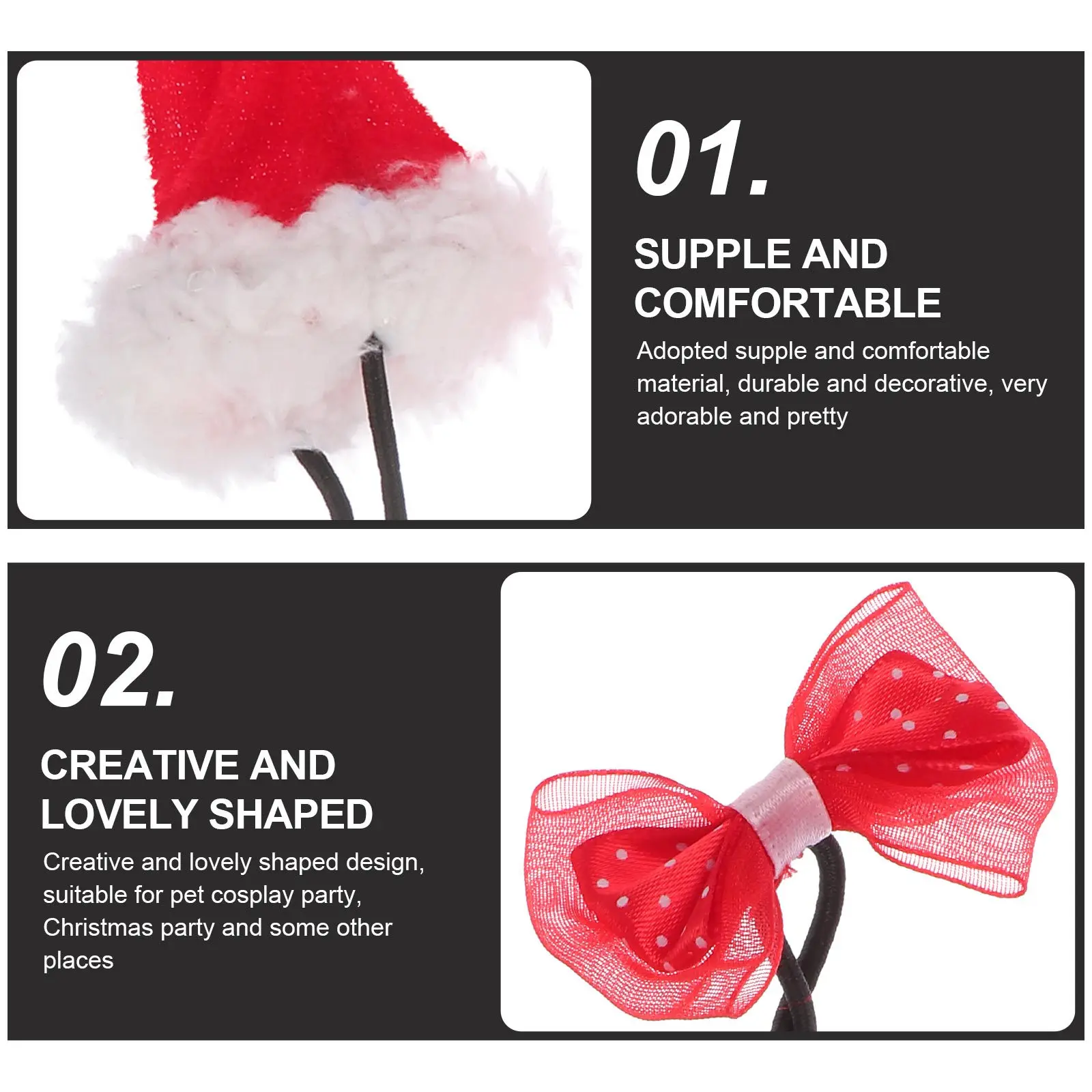 

1Set Holiday Pet Costume Set for Small Animals Christmas Hat Scarf Tie Decorative Outfit Cute Xmas Party Gift Idea