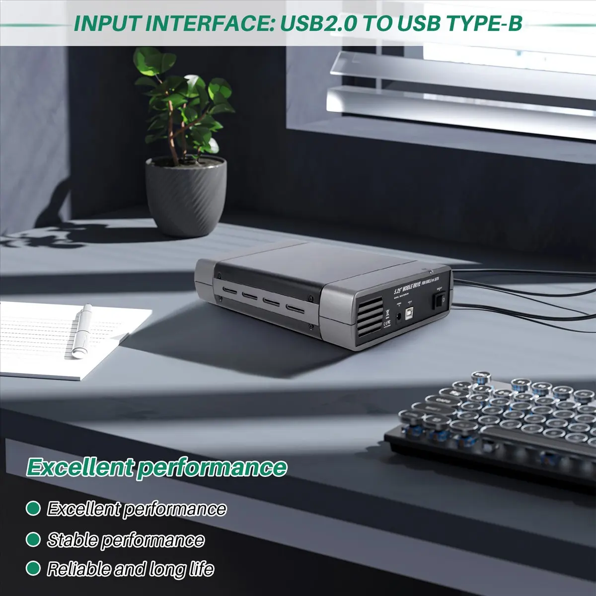 

5.25 Inch USB 2.0 External Optical Drive Case Enclosure Box Adapter for XP for PC EU Plug