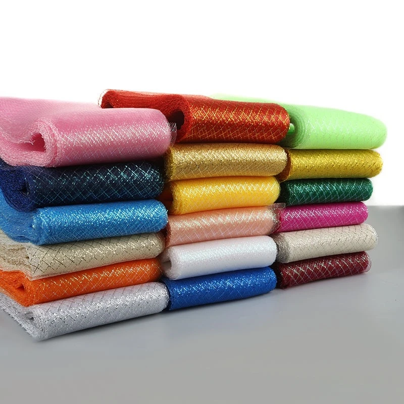 

16cm Elasticity Crinoline with silk thread horsehair braid Mesh Fabric Soft Polyester Wedding Dress skirt making crafts