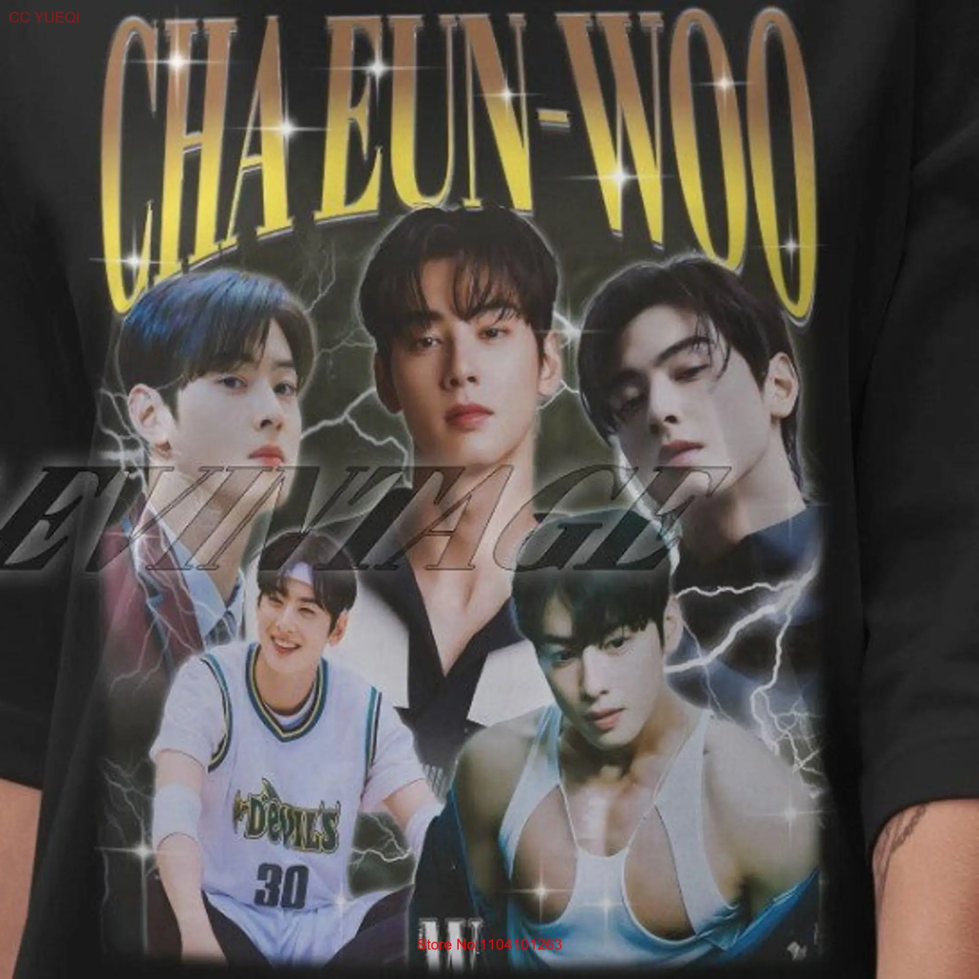 Limited Cha Eun Woo Vintage T Shirt Kdrama Actor for Fan Merch long or short sleeves