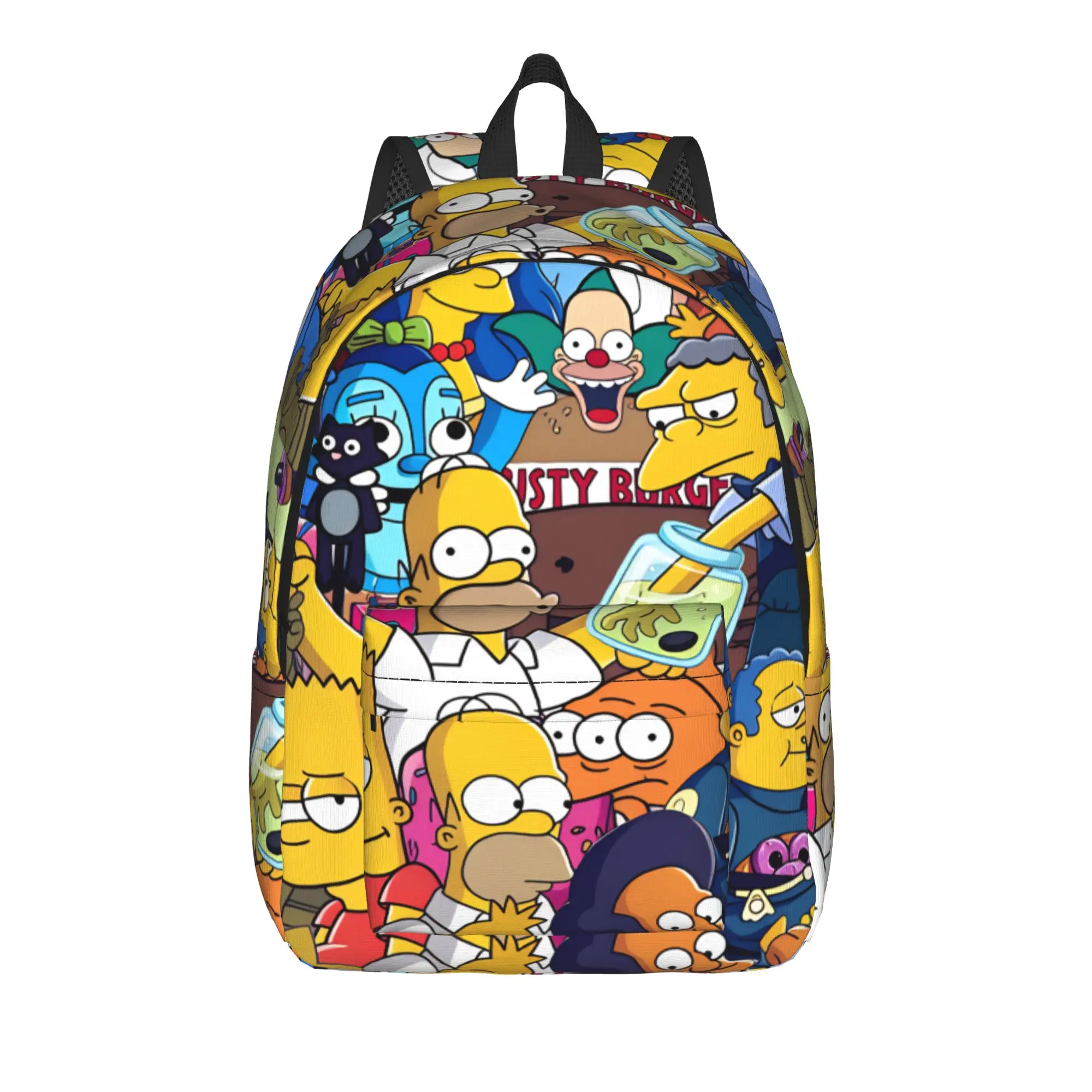 S-Simpsons Family Fun Group Backpack  Stylish Backpacks Student Unisex Travel Big School Bags Colorful Rucksack