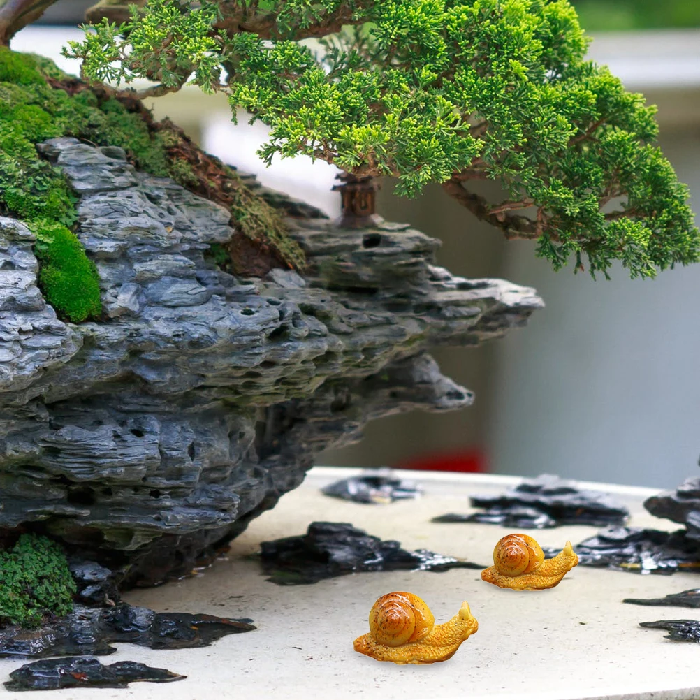 

5pcs Miniature Snail Statues Garden Decorative Ornament Fine Craftsmanship Compact Size Mossy Landscaping Bonsai Accessories