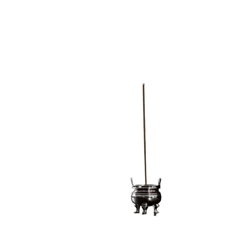 Antique three-foot tripod silver incense burner, small incense insert incense holder, handmade silver aromatherapy burner,