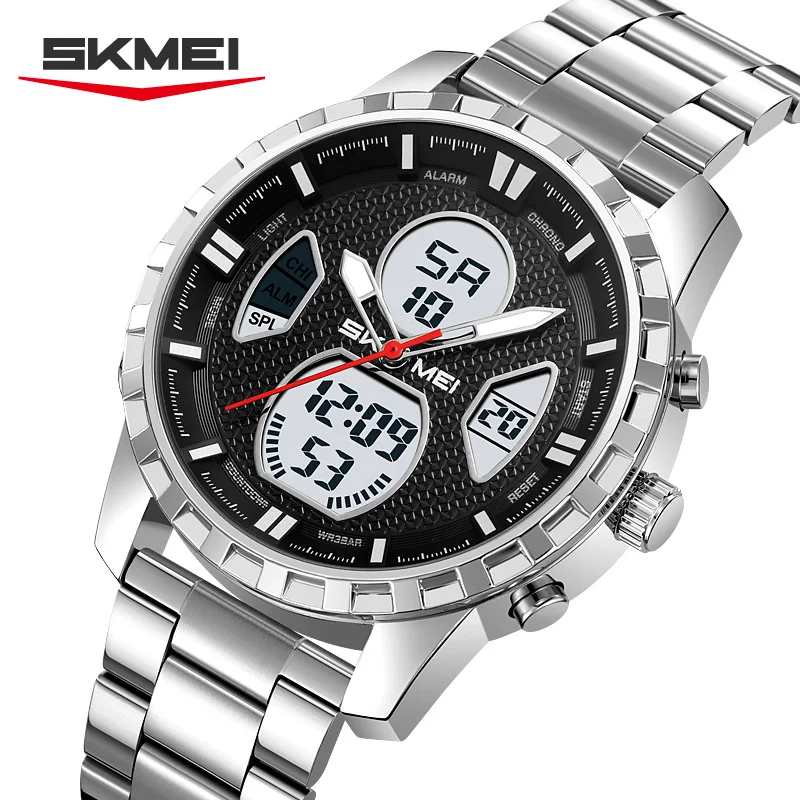 SKMEI 2516 Fashionable Unique Dual Display Dial Electronic Watch Waterproof Timing Night Light Outdoor Sports Watch Reloj Hombre