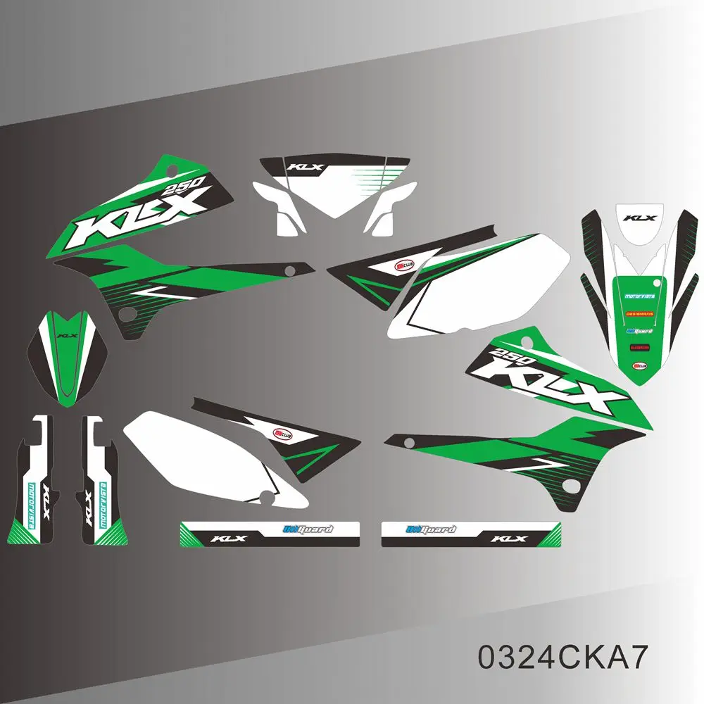 For Kawasaki KLX250 KLX 250 2008 2009 2010 2011 2012 2013 2014 2015 2016 2017 2018 2019 2020 Graphics Decals Stickers Background