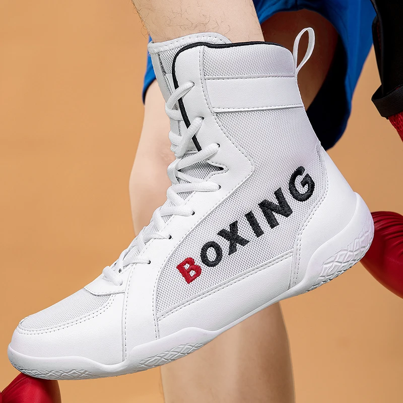 Big Size 39-47 Men Boxing Sneakers High Top Wrestling Training Shoes Breathable Combat Sneakers Non Slip Training Fighting Boots