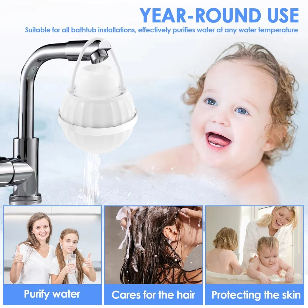 TKOH-Plastic Bathtub Water Filter Portable Wide Compatibility Water Filter Shower Tub Filter