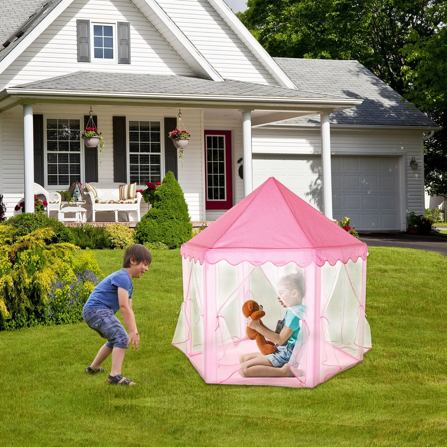 Indoor Outdoor Use Kids Play Tents Princess for Girls Princess Castle Children Playhouse