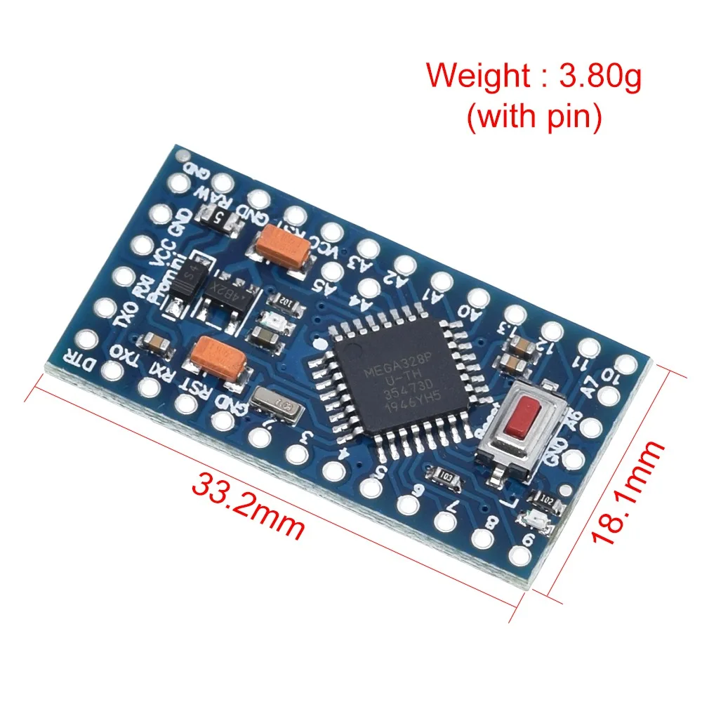 Pro mini Atmega328P Pro Mini 328 Mini ATMEGA328 3.3V 8MHz 5V 16Mhz Ch340g CP2102 FT232RL driver for Arduino Compatible Nano