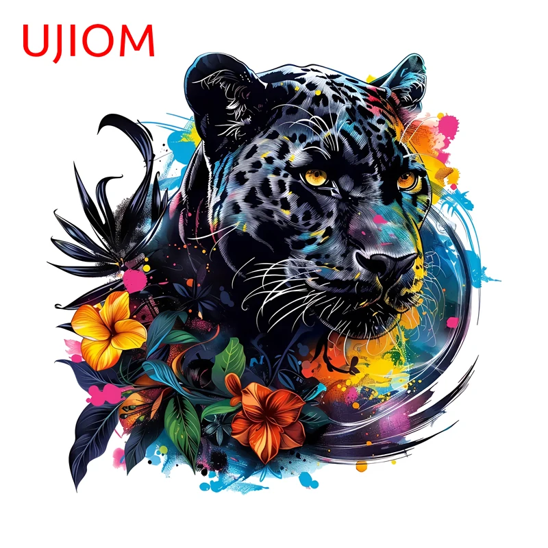 UJIOM Leopard Colorful Attractive Picture Wall Sticker Exquisite Tendy Enchanting Unique Waterproof Decal Cupboard Vestibulec