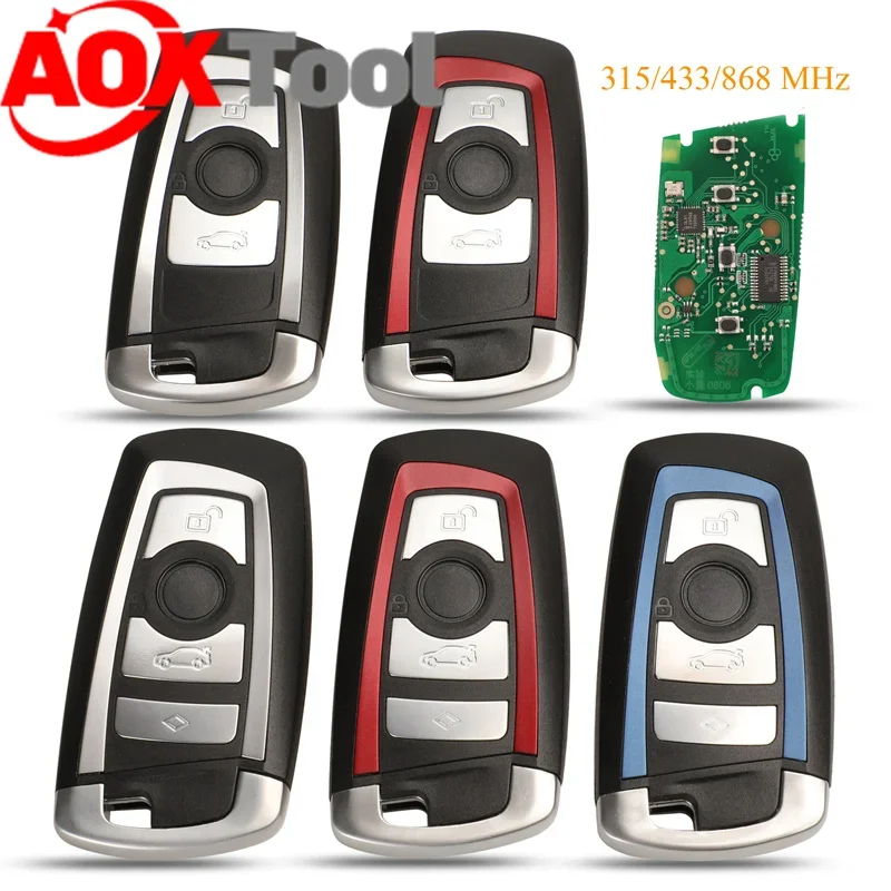 

AOKTOOL 3/4 Buttons FEM System 315/433/868Mhz pcf7945 Smart Remote Key For BMW 3 5 7 Series 2009 - 2016 KR55WK49863 Keyless Go