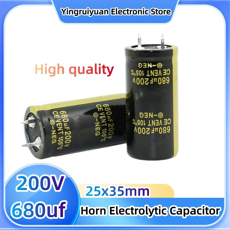 

5pcs 200V680Uf Horn Electrolytic Capacitor200v Power Adapter Welder Inverter 25x35mm 200V680Uf