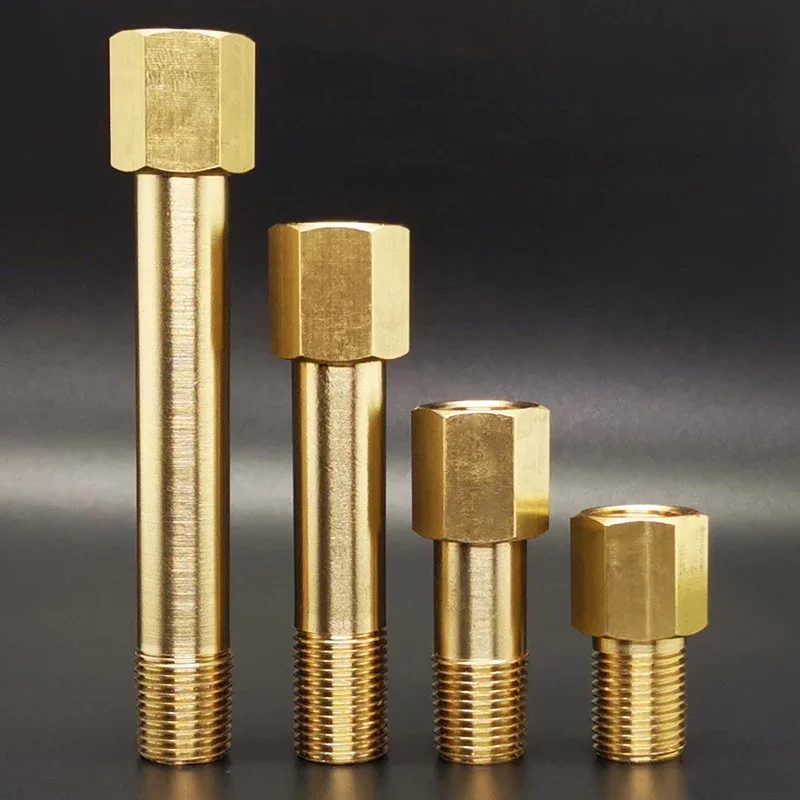 

1/8" 1/4" 3/8" 1/2" BSP Male To Female Thread Brass Long Nipple Pipe Fitting Adapter Coupler Connector For Water Fuel Gas