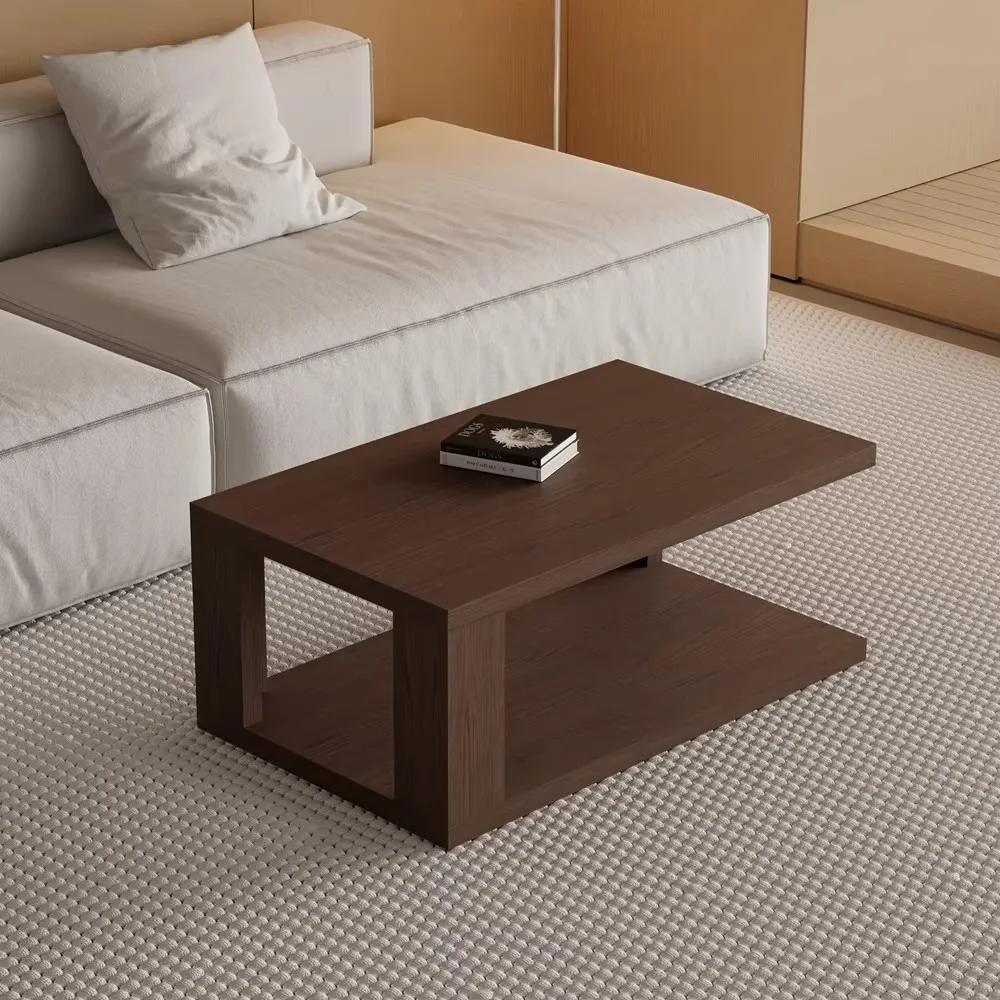 Ash wood rectangular solid wood edge few living room household small apartment tea table