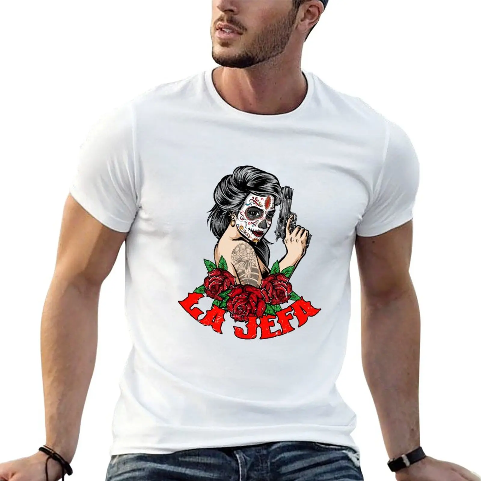 

La Jefa The Boss Funny Sugar Skull Woman Mexican Gift for Girls T-Shirt mens graphic t shirts essential t shirt T-Shirt