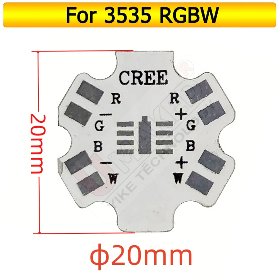 Imagem -04 - Led Pcb Placa de Alumínio para Faça Você Mesmo Luz Dissipador de Calor Placa Base Cree Xpe Xte Xpg 3535 Rgbw 20 mm 14 mm 10 mm 1000 Pcs