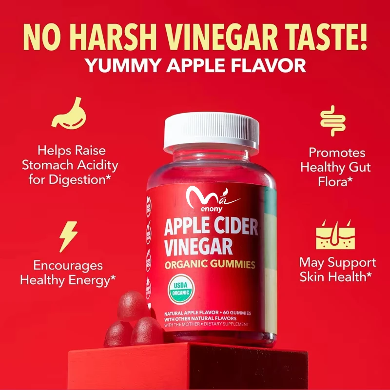 

Organic apple cider vinegar gummies | Metabolic stomach control and energy support | Non genetically modified