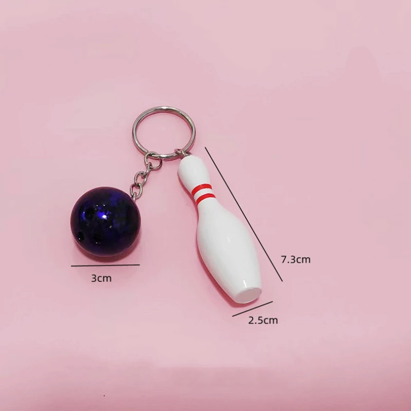 Bowling Ball Model Keychain Creativity Bag Pendent Competition Souvenirs Car Ornament Key Jewelry Accessories Gift for Friends