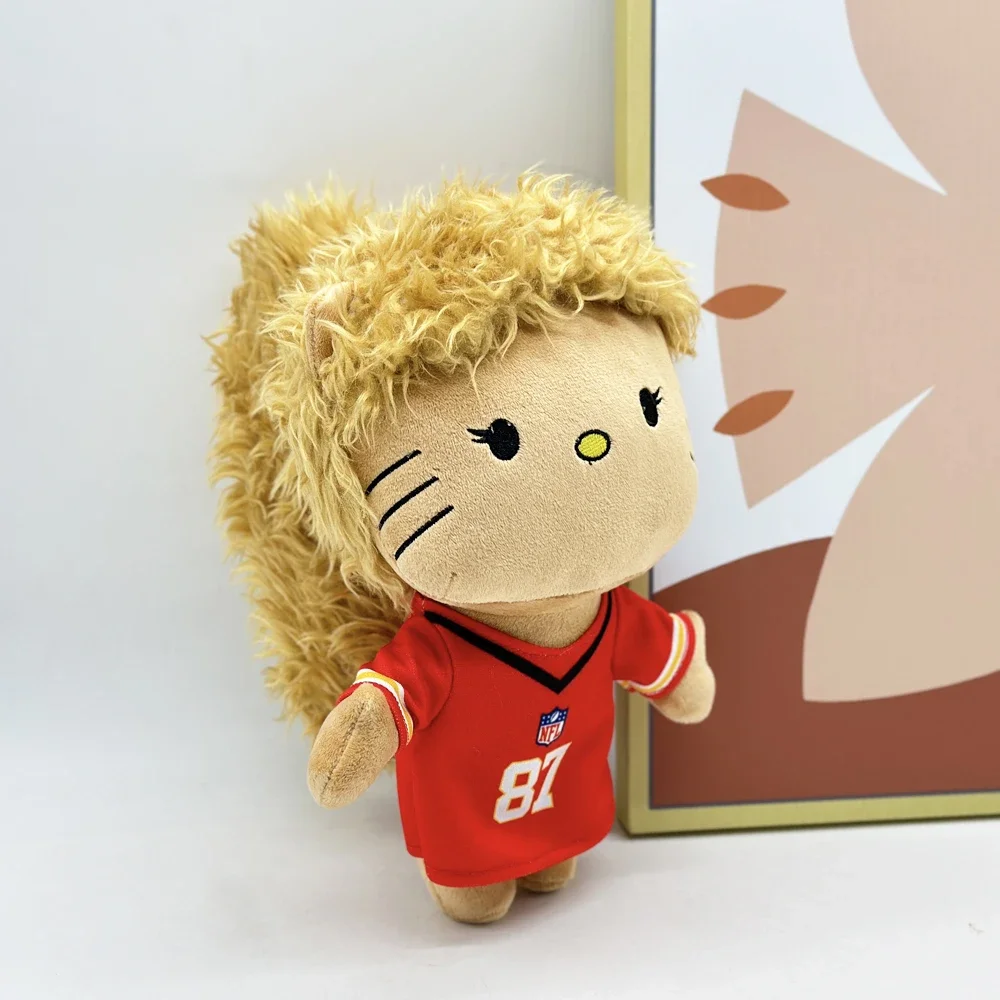 New Hello Kitty Taylor Harris Plush Doll with Rugby Jersey Number 27 Plush Toy Figure Stuffed Toys Boys Girls Fans Collect Gifts