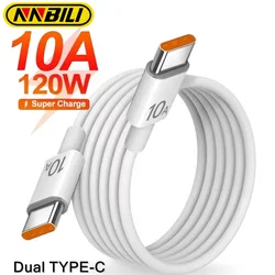 NNBILI 120W 10A Fast Charger PD Dual USB C To Type C Quick Charging Cable High-speed Data Transfer Wire Cord For Huawei iphone